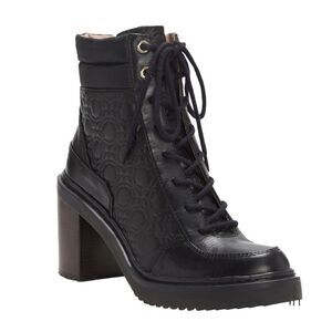 LOUISE ET CIE Black Leather Vampa Lace-Up Boot New Size 7 1/2